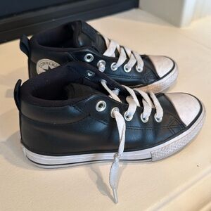 Almost like new boys leather converse.